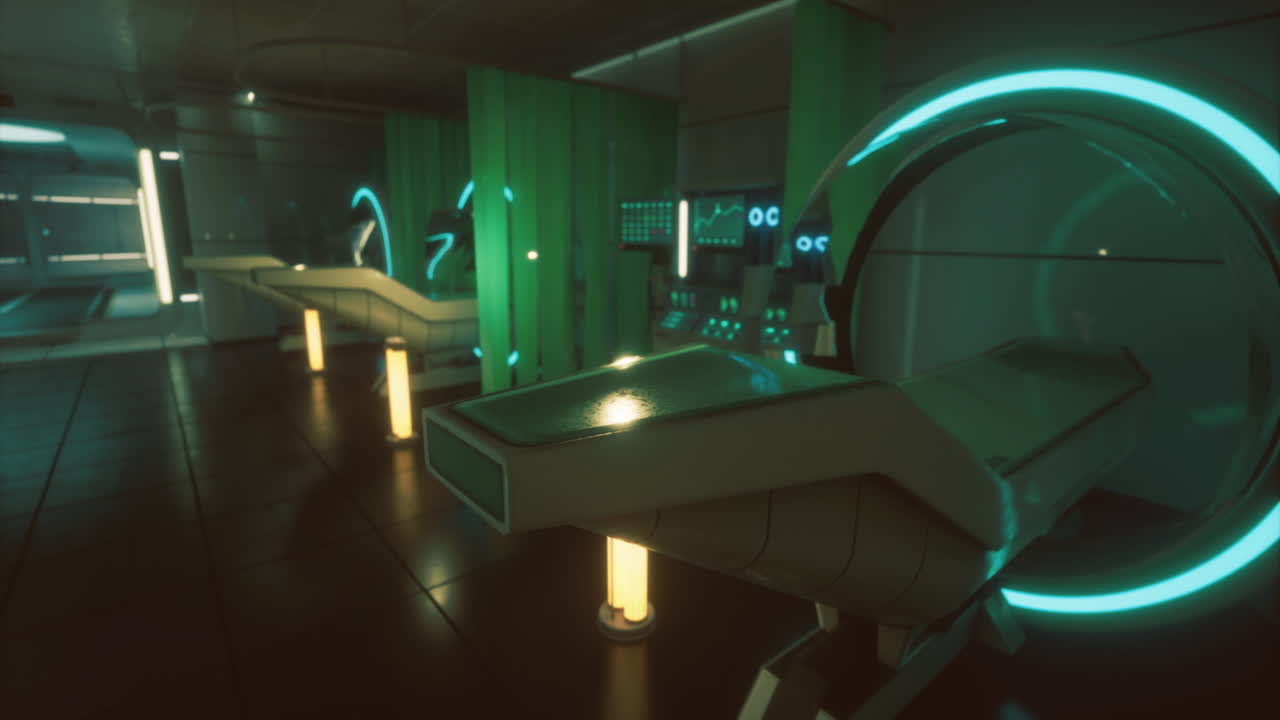 High tech research facility on mars with advanced medical equipment