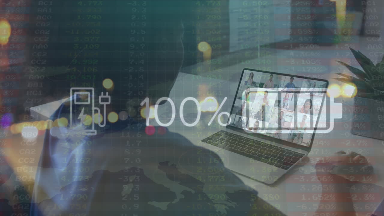 African American businesswoman in a global digital business video call.