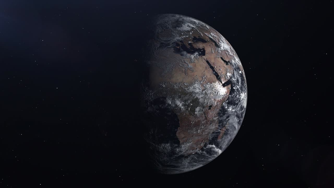 animación realista del planeta tierra en el espacio