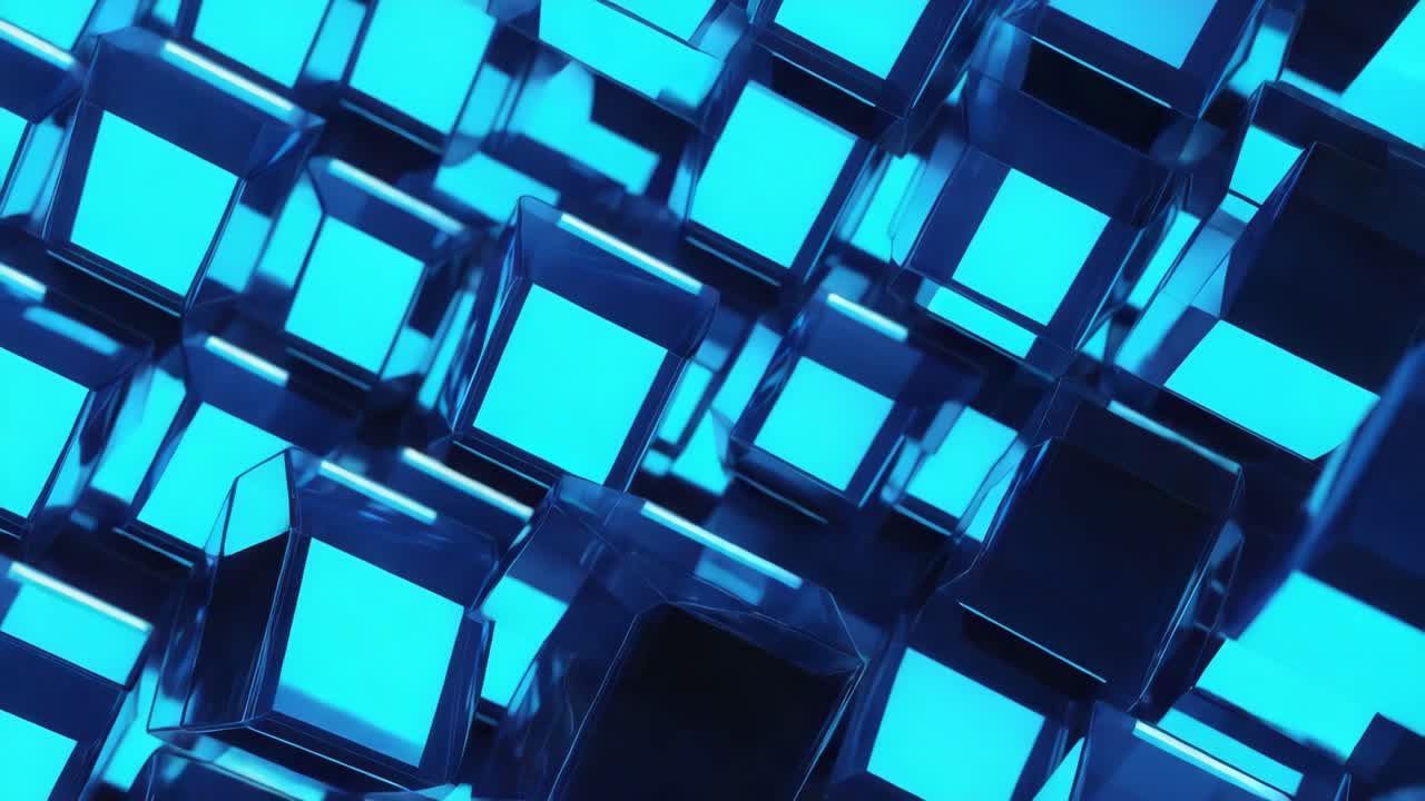 Abstract Blue Cubes