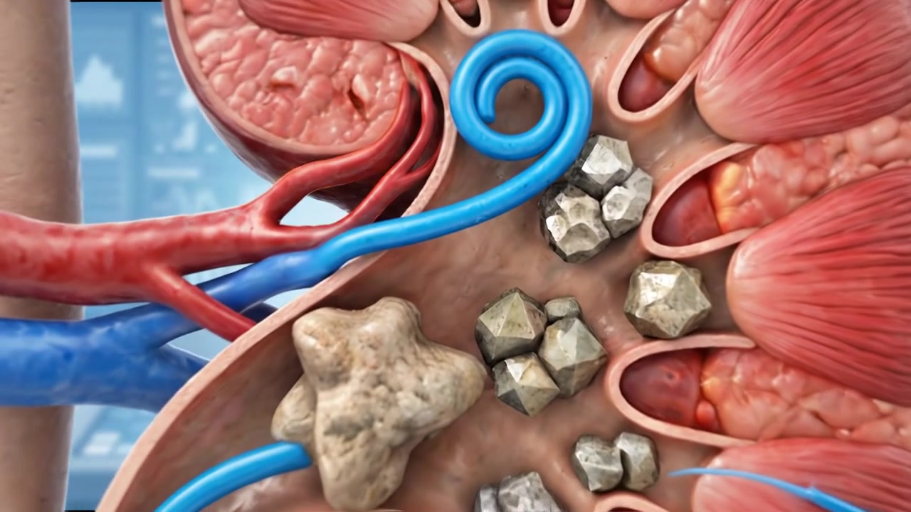 3D Medical Animation of Kidney Stone Treatment with Stent