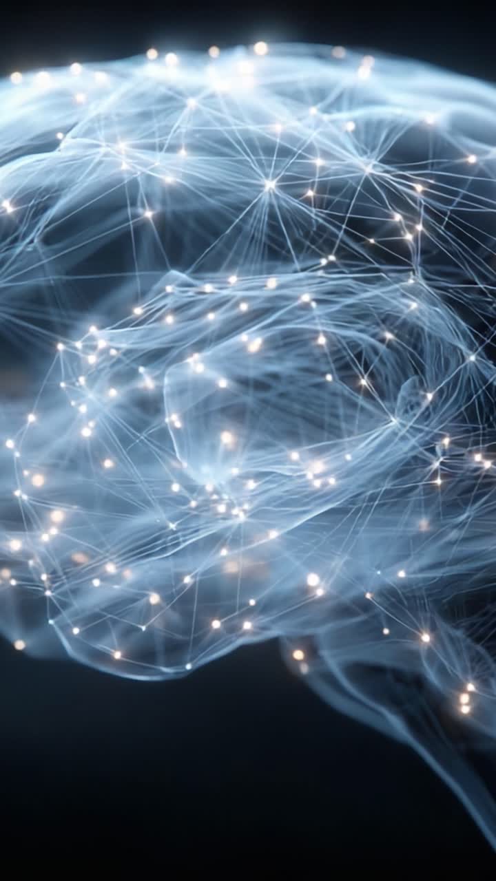 An Abstract Visualization of a Neural Network Representing Cognitive Processes in an Ethereal Brain Structure, Showcasing the Intersection of Technology and Human Intelligence