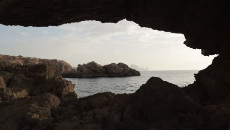 view from inside the sea cave