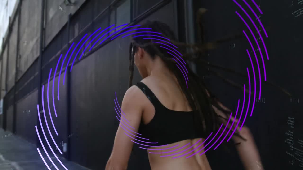 animación de la exploración del alcance sobre círculos de hombres sobre fondo negro