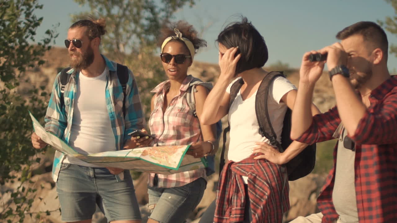 Group of friends hiking