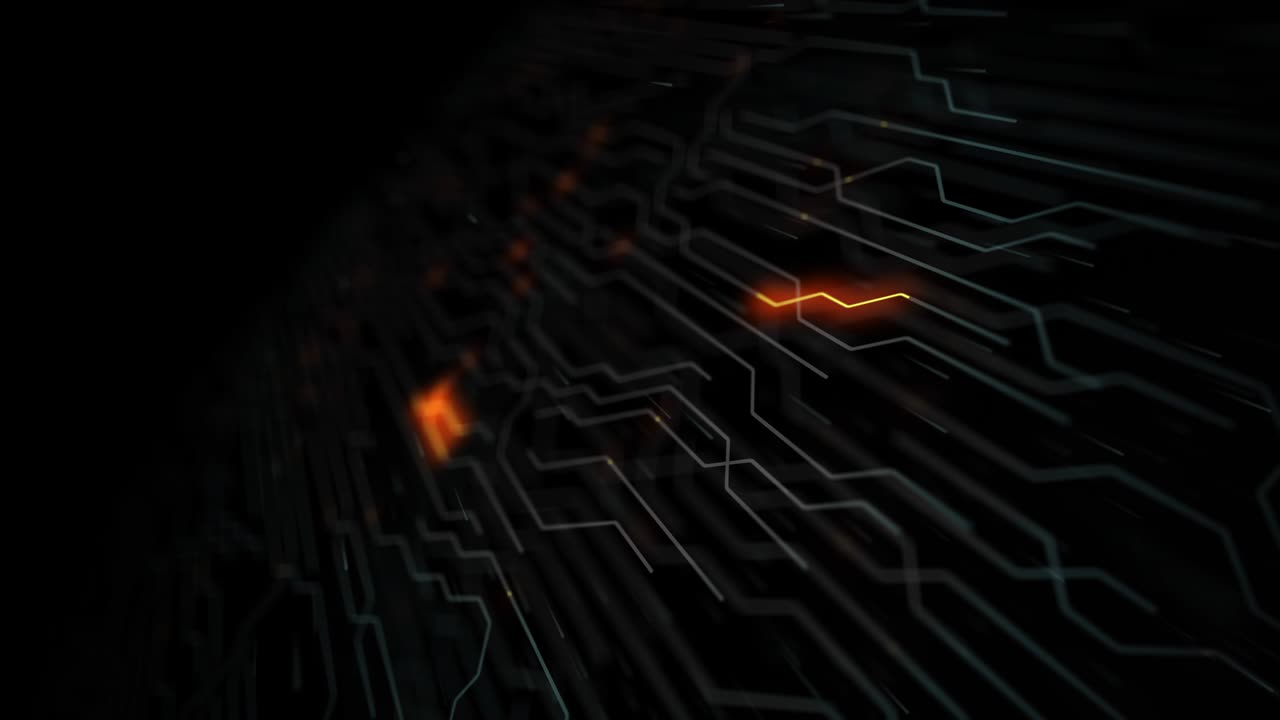 sfondio del circuito della scheda madre 4k. virus rilevato sulla scheda di circuito.