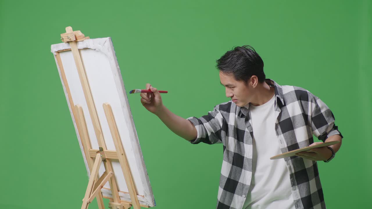 Man Painting on an Easel
