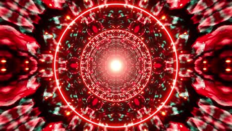 el brillante túnel del caleidoscopio rojo