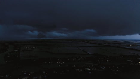 aerial panning view of of evening storm over mekong delta in vietnam-1