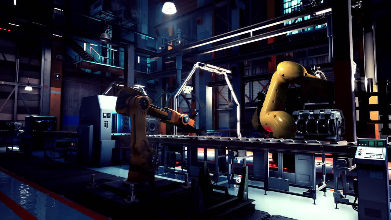 macchine di grandi dimensioni in edifici industriali