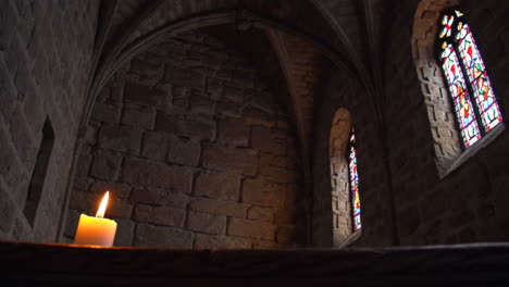 candlelight in a historic chapel