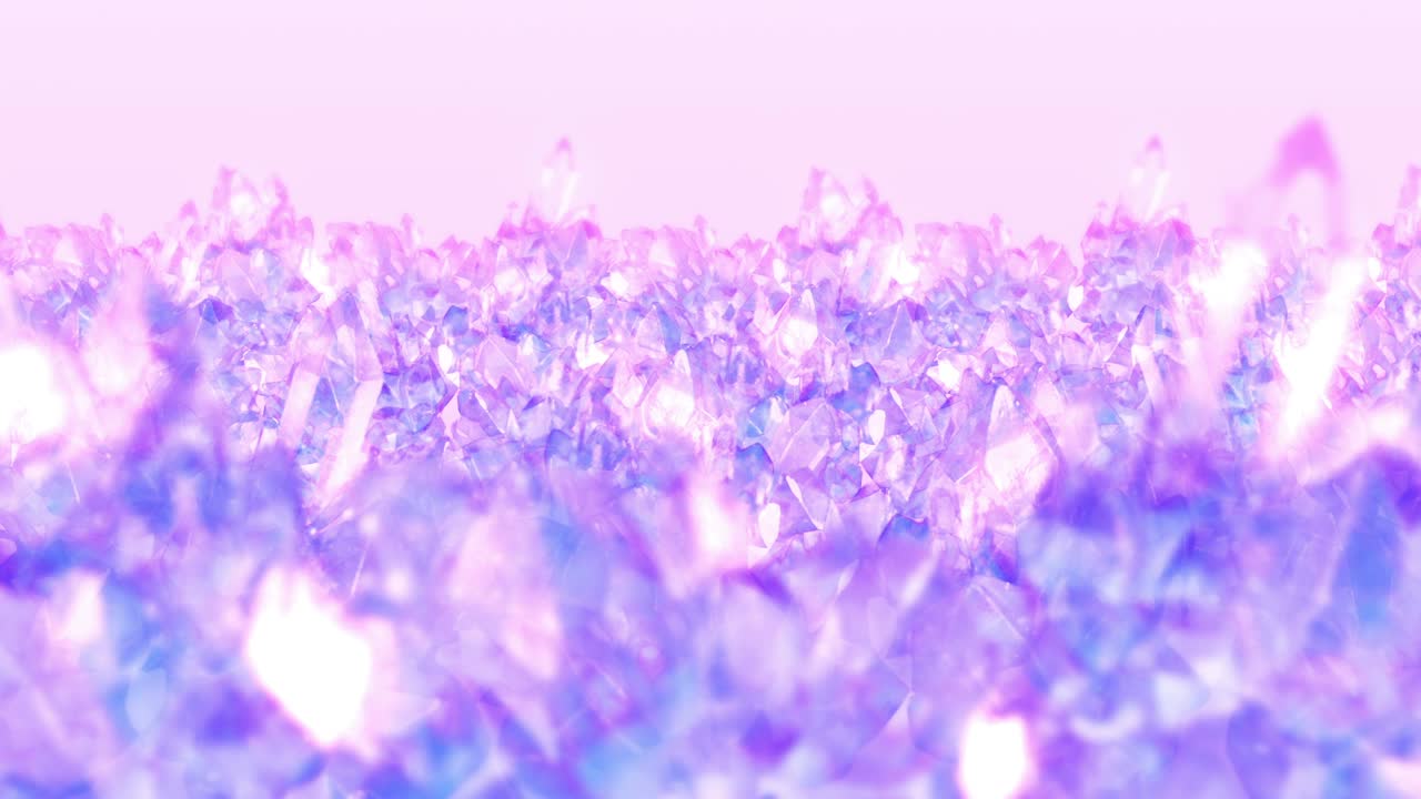 빙산의 근접 시각: 추상적인 겨울 얼음 배경, 얼음 조각, 차가운 눈, 파란색과 보라색, 분쇄된 얼음의 3d 애니메이션, 루프 애니메이션