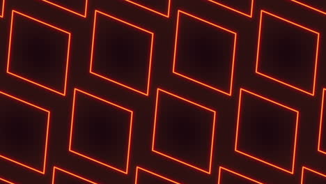 las líneas naranjas de neón iluminan el fondo de tablero de ajedrez blanco y negro