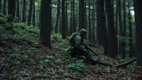 soldado en el bosque