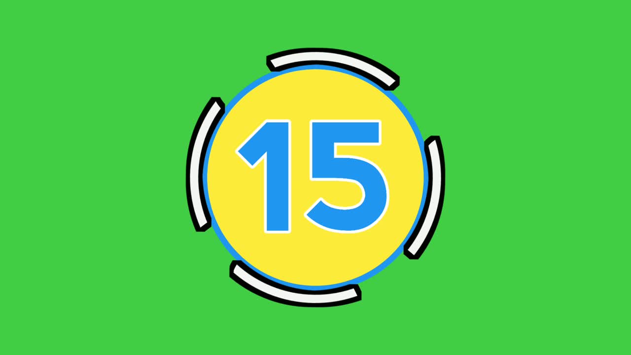 countdown animation on green screen