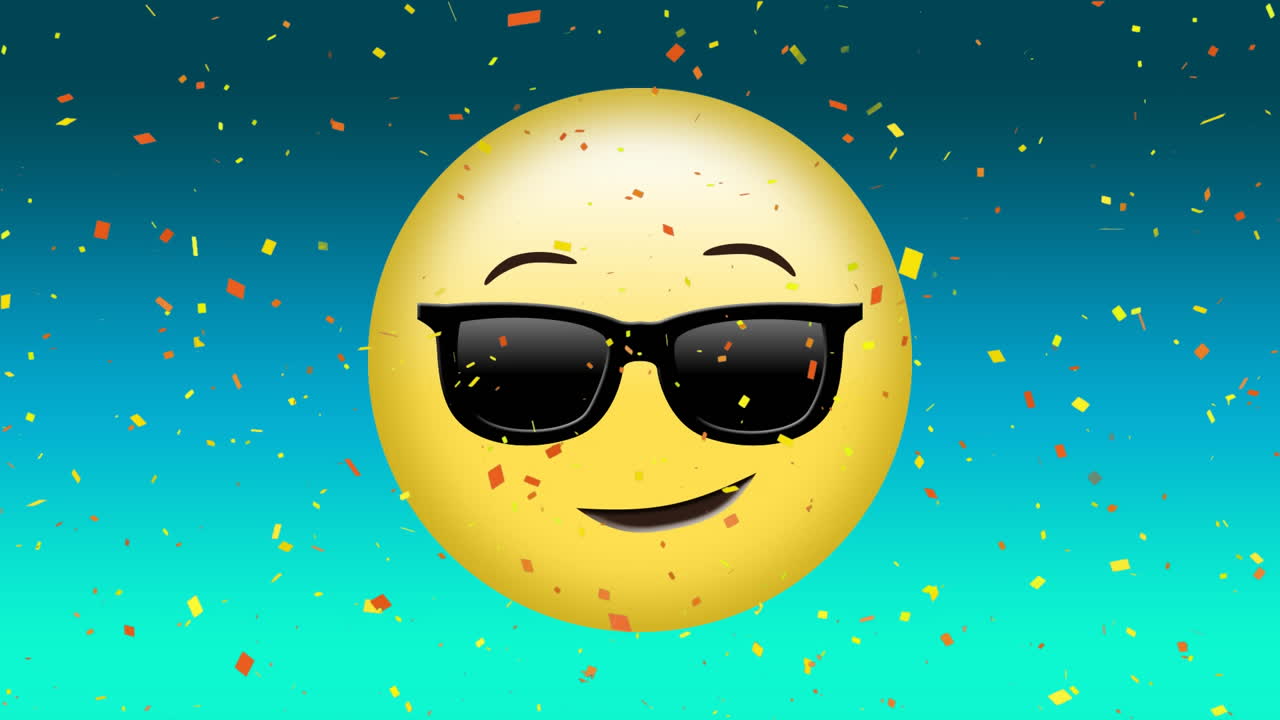 선글라스를 입은 웃는 얼굴