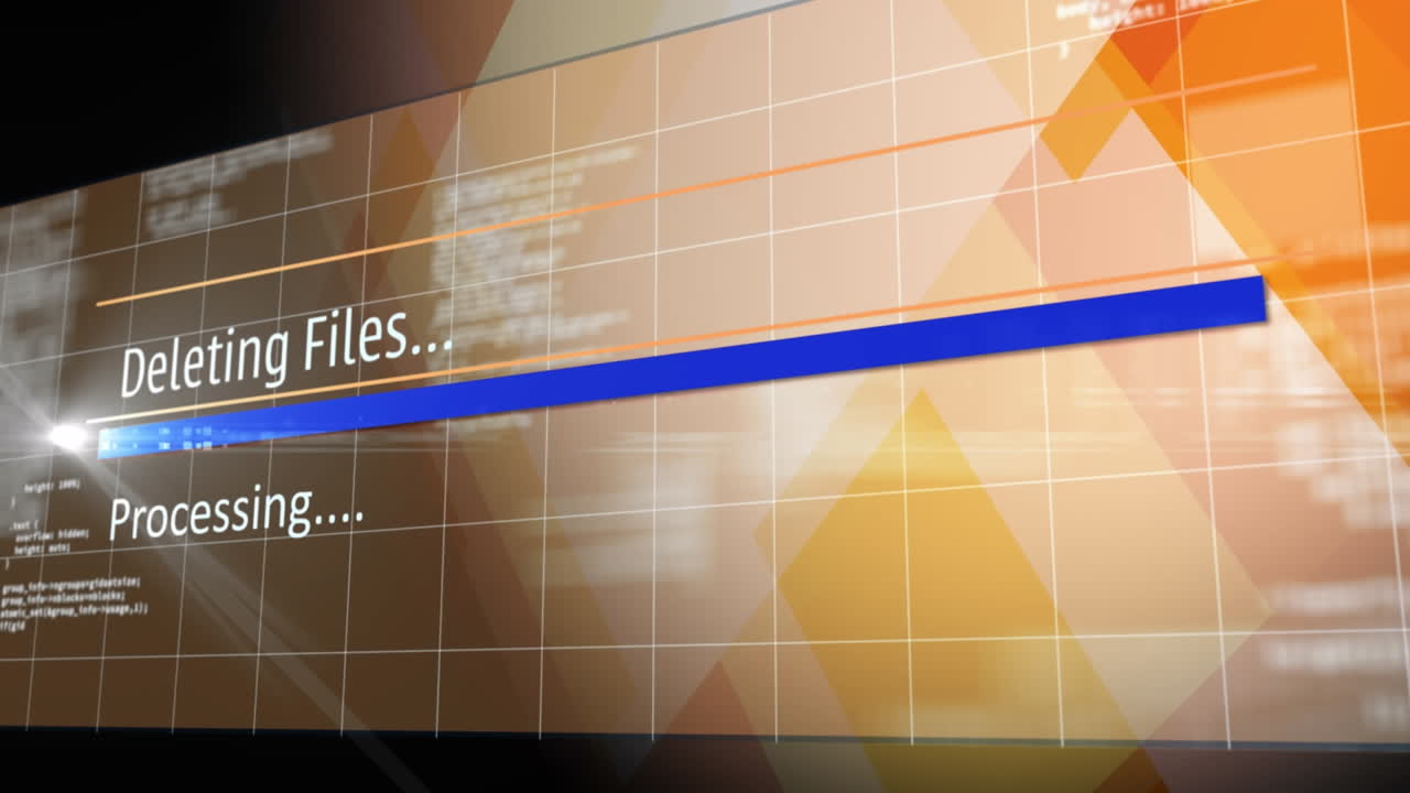 animación del procesamiento de datos sobre fondo rojo