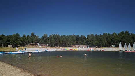 summer fun at a mountain lake