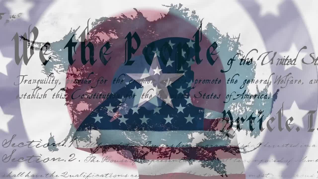 군인 인사를 하는 미국 발로 색이 인 원의 애니메이션