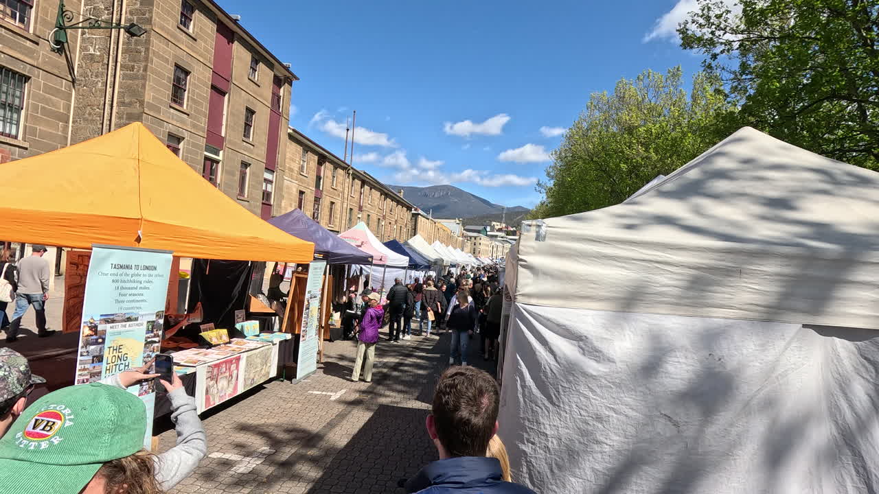 Busy Outdoor Market in a Historic City