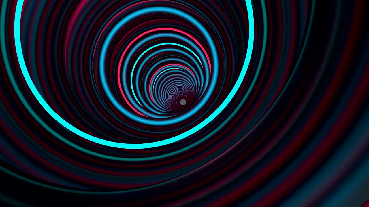 Colorful tunnel on a spiral shape.