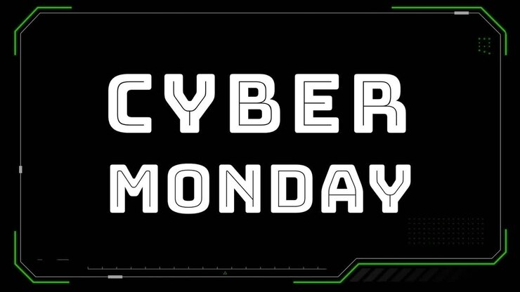 Cyber Monday text against digital background 4k