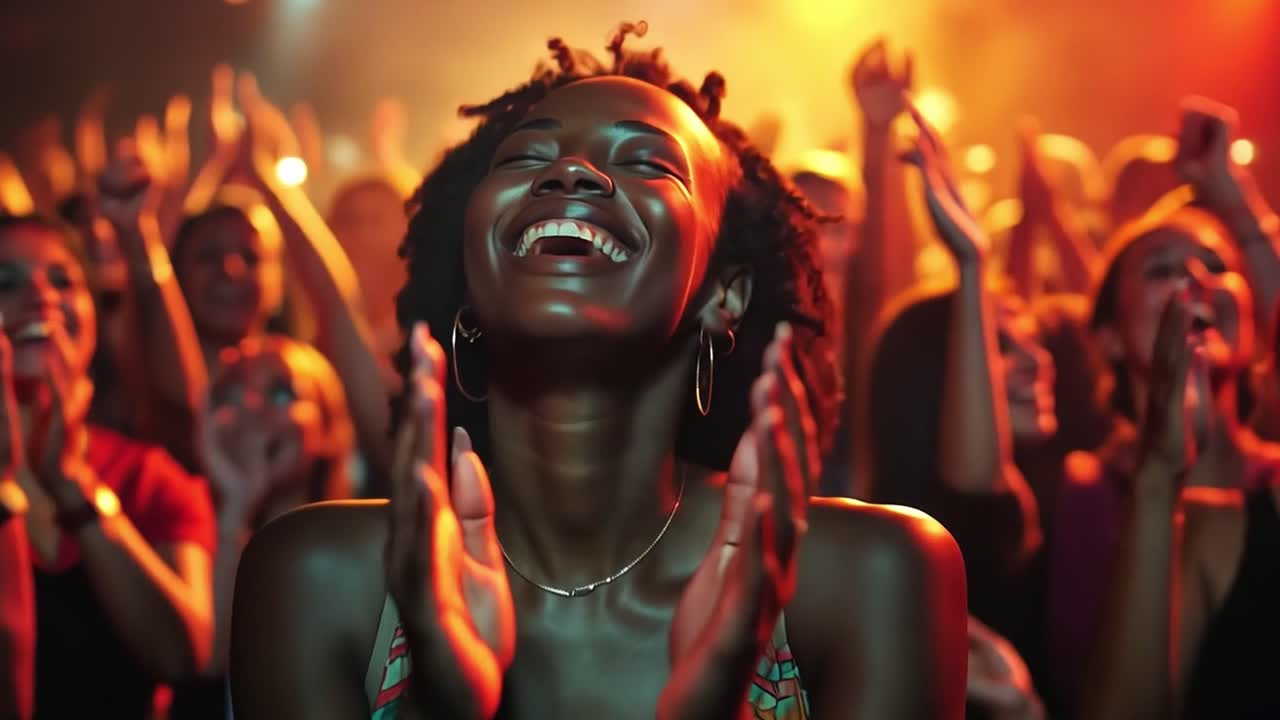 A group of people enjoying a concert