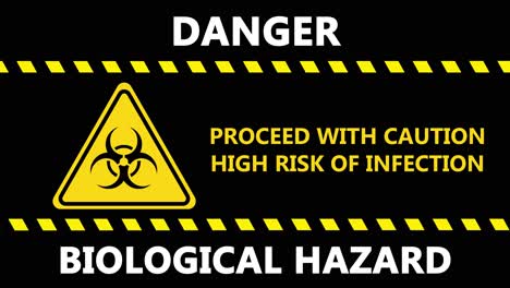 intermittent danger biological hazard sign for covid-19 pandemic spreading news