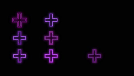 pulsing neon purple crosses pattern in rows 10