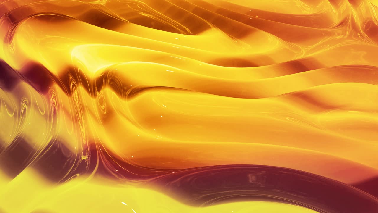 fondo abstracto en bucle con patrón líquido dorado brillante y ondulado en una superficie brillante y brillante. fluido amarillo viscoso. hermoso telón de fondo festivo creativo.