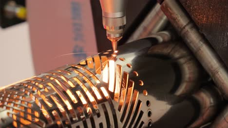 cnc laser cutting of metal, modern industrial technology.