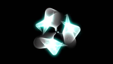 animation of abstract geometric shapes.  a background full of imagination and creativity. the background is black. the color is light blue.