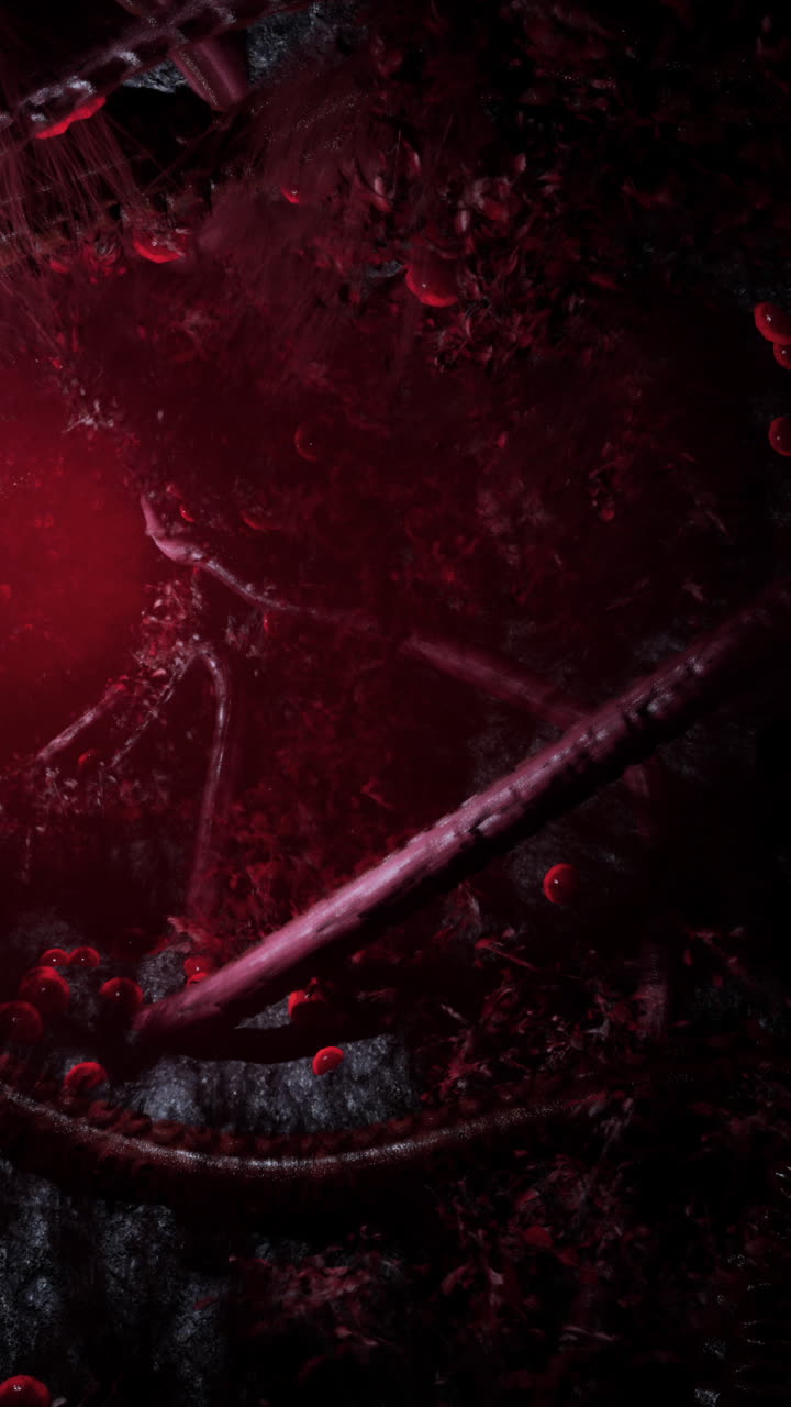 estructura orgánica abstracta de color rojo oscuro