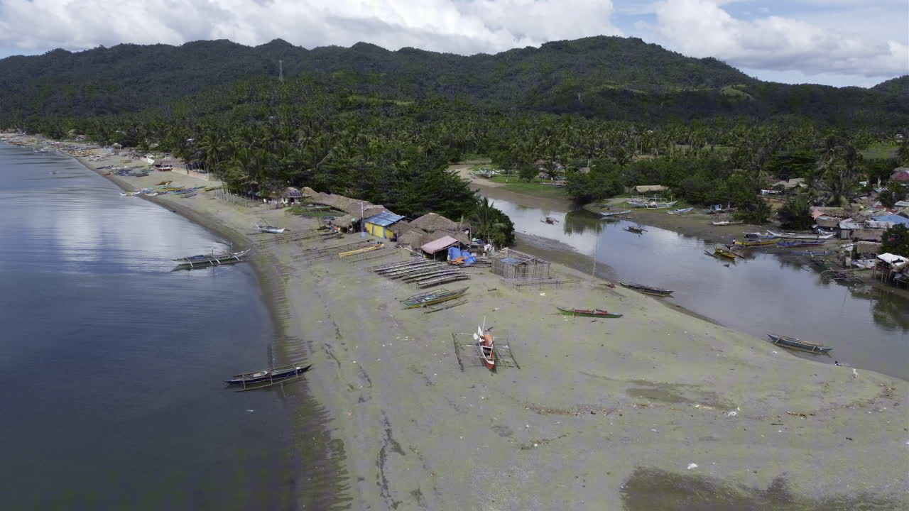 Drone view of a Coastal Town in Bicol Philippines