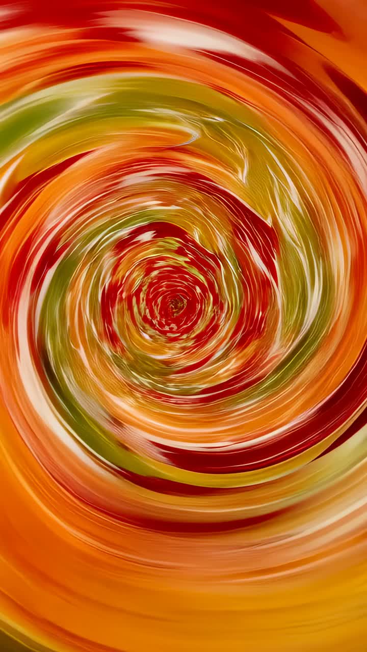 Vertical video: Spinning vortex intensifying swirl in frame with color pulses sparking blend