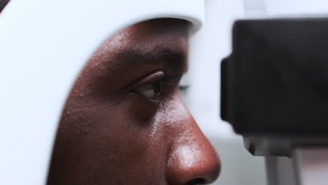 man doing eye test