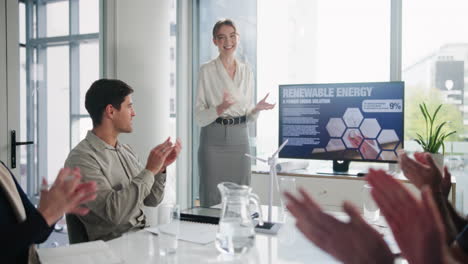 renewable energy presentation at business meeting