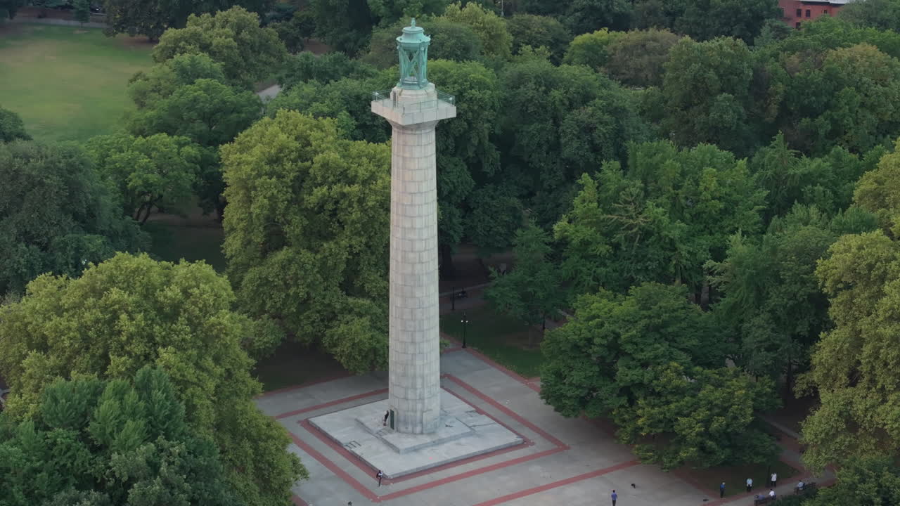 Aerial View of the Bennington Battle Monument in Boston, MA