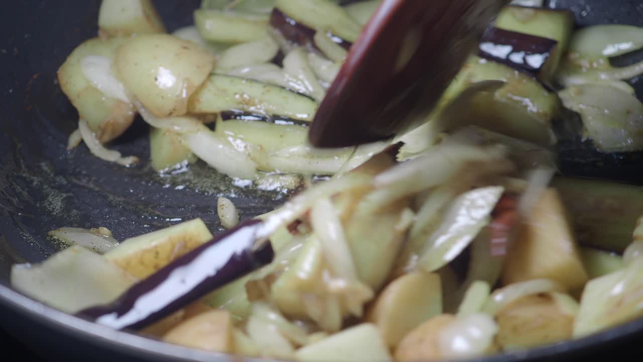 Cooking Vegetables in a Pan