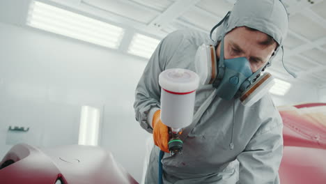 car painting process in a paint booth