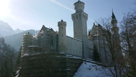 restoration of neuschwanstein castle 4k footage