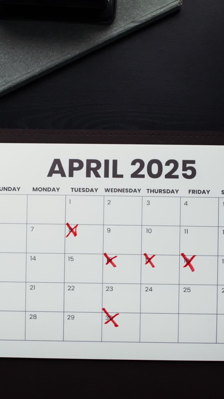 Calendar for April and May 2025