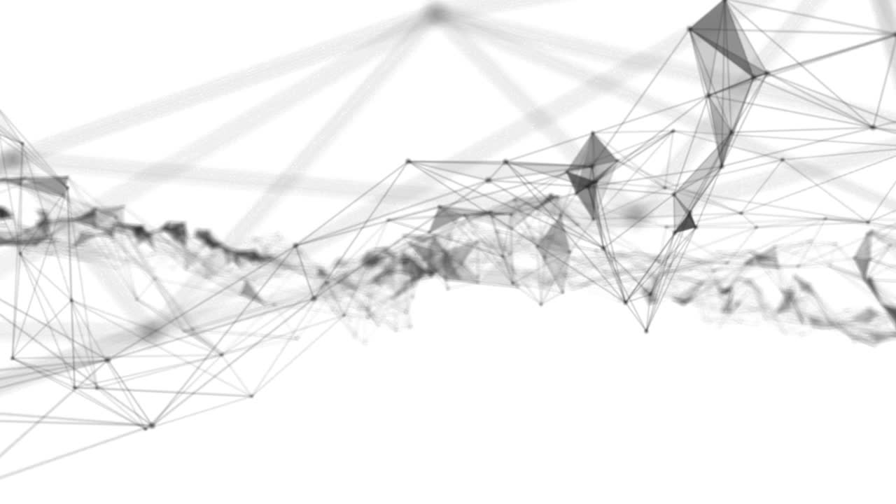 Plexus fantasy abstract technology. Abstract geometric background with moving lines, dots and triangles. Science. Medicine and technology. Loop animations
