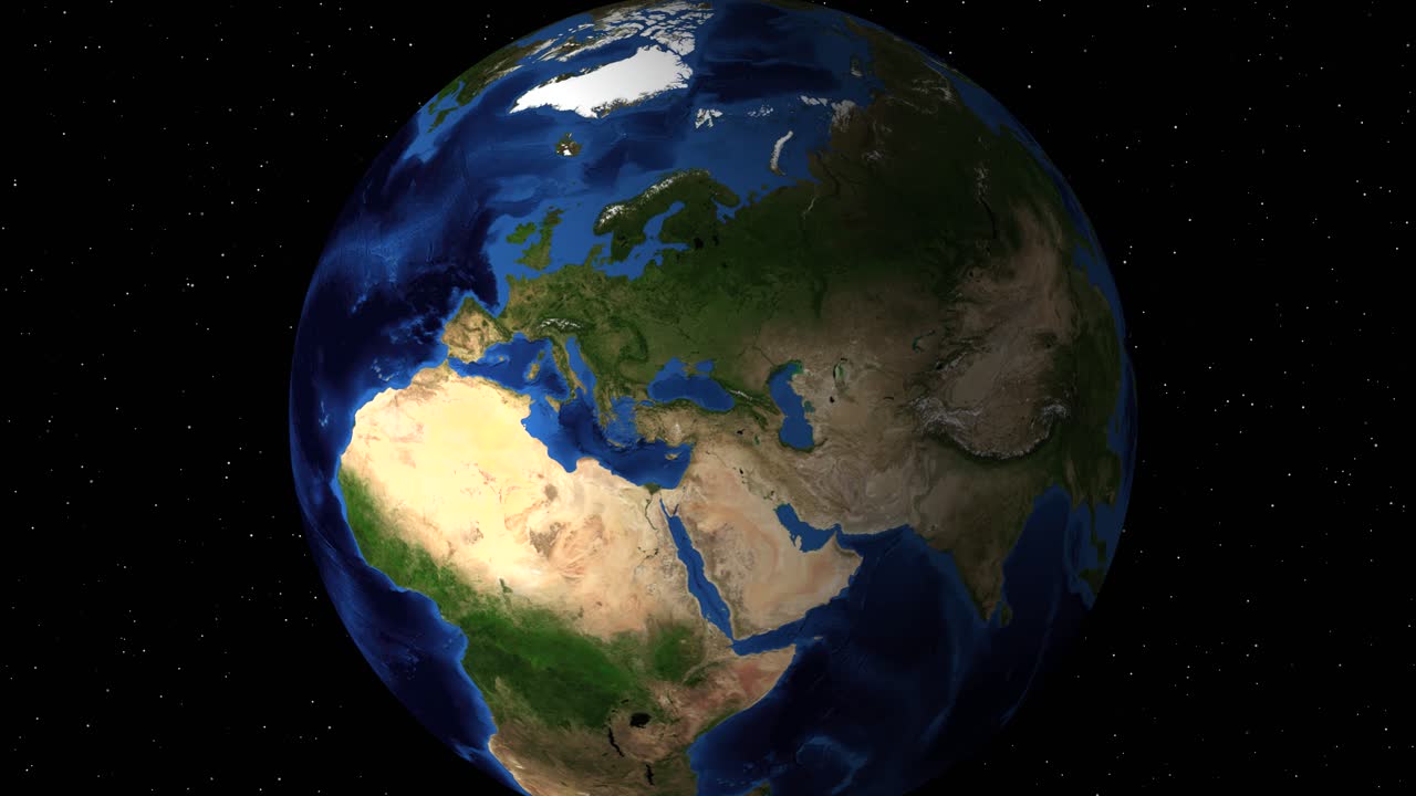 우주에서 포르투갈을 보여주는 지구 회전