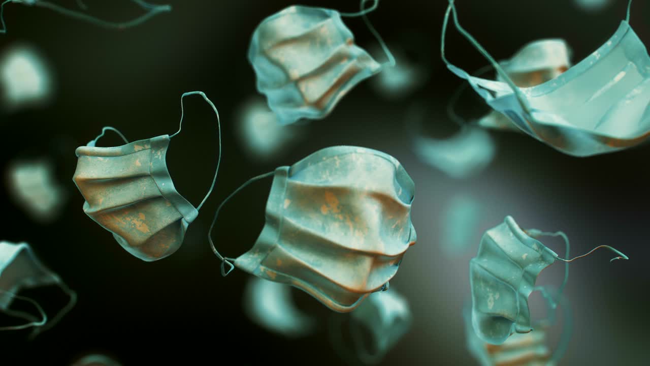 máscara facial médica de coronavirus video en bucle en cámara lenta de 4k