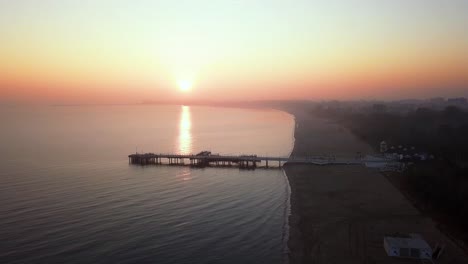 foggy sunrise over the sea