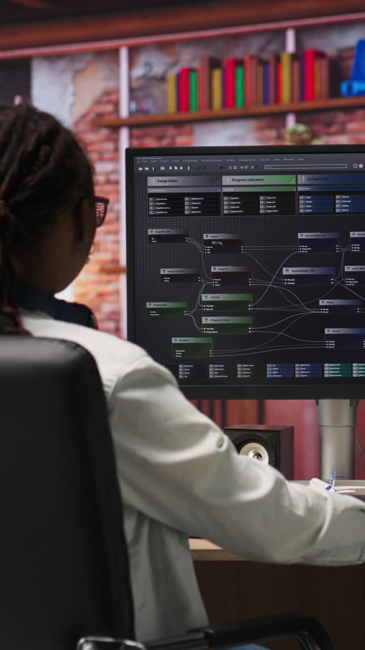 Vertical video Teleworking programmer using computer for artificial intelligence developing