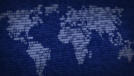 world map with digital binary numbers