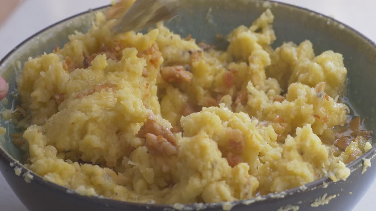 mezclar el puré de plátano, parte 1