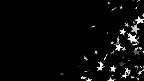 animation of christmas stars falling over black background